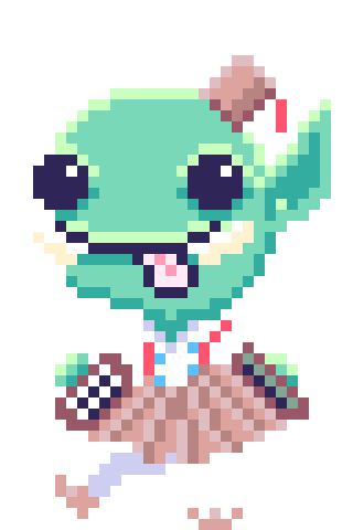 Animated pixel-art Orcordions enemy concept for Chibi Chibi Bang Bang